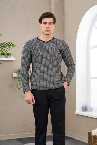 Pjs 23710 Erkek Jakarlı Pijama Takım 001