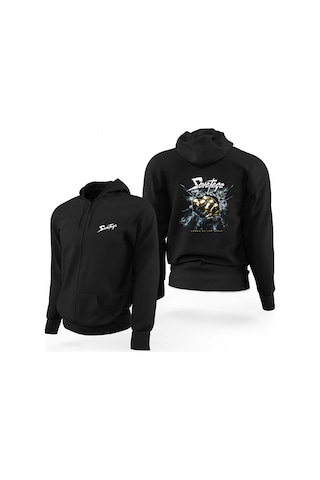 Savatage Power Of The Night Siyah Fermuarlı Limited Edition Kapşonlu Sweatshirt Siyah