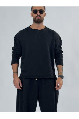 Cocopelli Oversize Siyah Erkek Sweatshirt Coc3431
