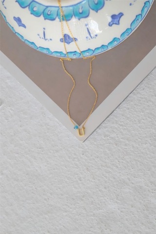 Minamis Silver Gözlü Üç Boyutlu U Harfli Kadın Kolye-2348