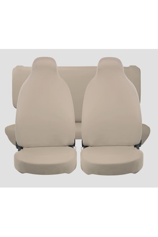 Her Araca Uyumlu Bej Oto Koltuk Kılıfı -araç Penye Koltuk Kılıfı Servis Kılıfı 4 Parça