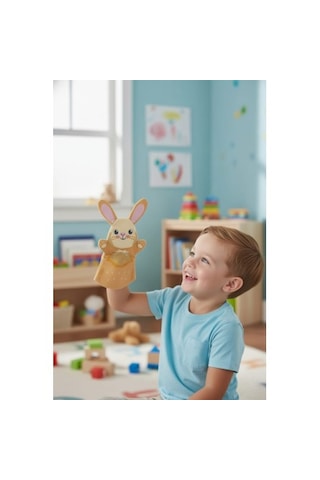 Toys2you Büyük Boy Keçe El Kuklası - Tavşan Açık Kahverengi - Bej