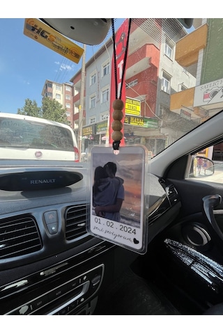 Kişiye Özel Seni Seviyorum Yazılı Fotoğraflı Araç Oto Dikiz Aynası Süsü, Hediyelik , Kokusuzdur