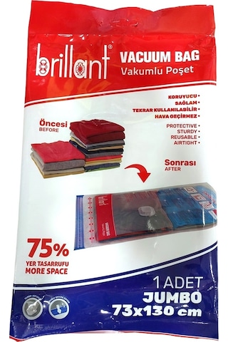 Brillant Vakumlu Hurç, 1 Adet, Jumbo Boy 73x130 Şeffaf