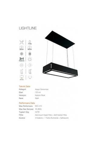 Silverline 4390 Lightline Ada Tipi 120 CM Davlumbaz