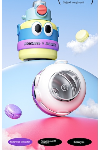 Termos Bardak 316 Paslanmaz Çelik Çocuk Büyük Göbek Su Isıtıcısı-siyah 1