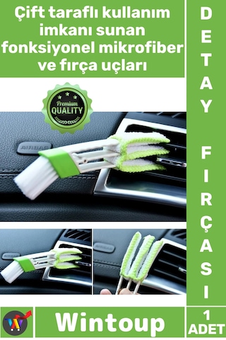 Fırça Oto Fan Mazgalı Temizleyici Yumuşak Kıl Mikrofiber Başlık Araç Klima Detay Temizleme Fırçası