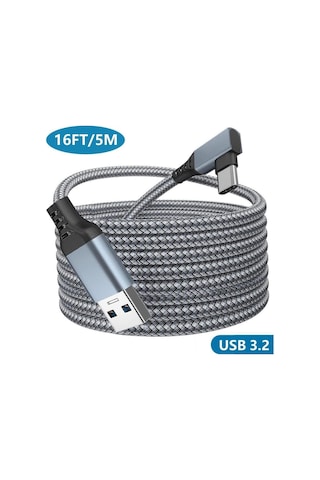Daytona Vr5 Usb3.2 Oculus Quest 3/2/1 Pico 4 Aksesuarları Ve Pc/steam Vr, 5gbps Yüksek Hızlı Pc Veri Aktarımı, Vr Kulaklık, Oyun Bilgisayarı, Sanal Gerçeklik Gözlüğü Uyumlu 5 Metre Sku: Smgstkb053d6f