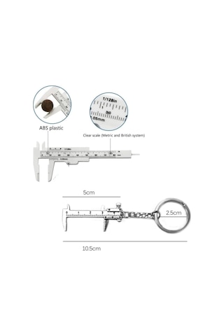 Depolife 80mm Plastik Kumpas Ve Metal Mini Anahtarlık Kumpas Seti Kalınlık Ölçer Kompratör 2li Set Genel