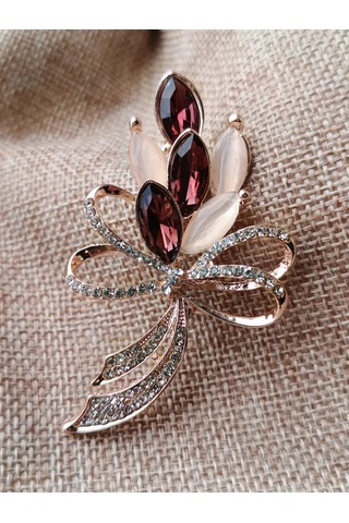 Villovatik Çiçek Şeklinde Modaya Uygun Broş 177071750 Altın Rengi