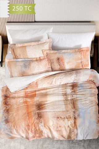 Varol 250 Tc Bambu Karışımlı Pamuk Saten Nevresim Takımı Tek Kişilik - Delmore Çok Renkli
