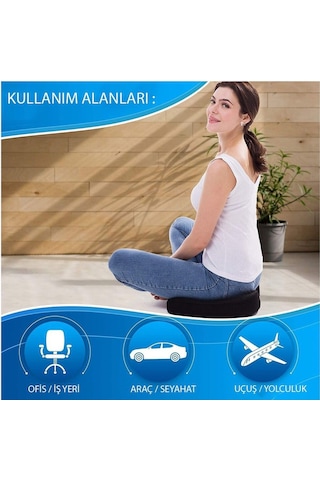 Oto Araç Ofis Koltuk Sandalye Bel Destek Minderi Ve Visco Cocix Oturma Minderi