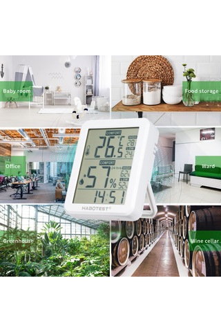 Springsun Habotest Mini Dijital Nem & Sıcaklık Ölçer İç Mekan Higrometre Termometre Ayaklık/asma