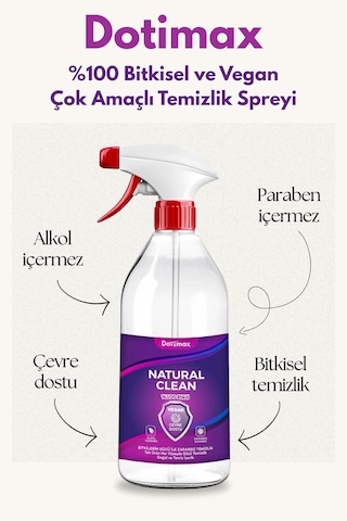 Çok Amaçlı %100 Bitkisel Ve Vegan Genel Temizlik Spreyi. Tüm Yüze
