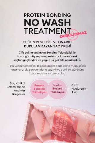 Yoğun Onarıcı Durulanmayan Bakım Kremi Kundal Protein Bonding No Wash Treatment 50ml Leather Iris