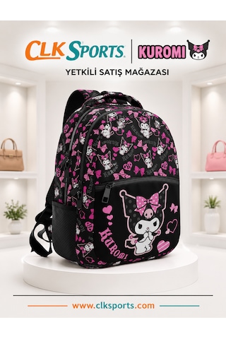 Kuromi Okul Çantası , Çift Gözlü Kalem Çantası , Kuromi Anahtarlık Ve Matara Seti 1 Parça
