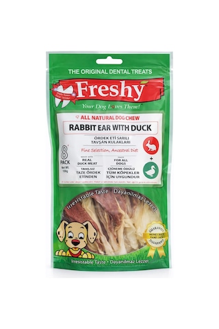 Freshy Rabbit Ear Whit Duck Ördek Eti Kaplı Tavşan Kulağı 100 Gr 8'li