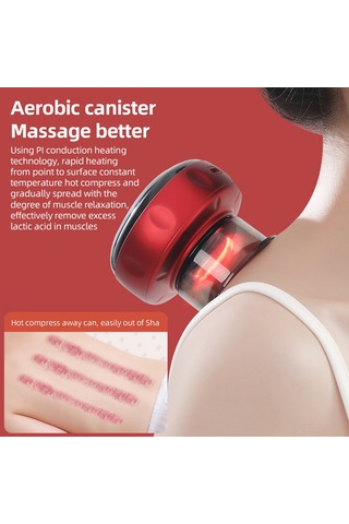 Hfambition Evde Kullanıma Elektrikli Akülü Geniş Vücut Masajı, Isıtma Ve Suction Özelliği, 12 Seviye Ayar, 20 Dakika Otomatik Kapatma, Type-c Şarjlı