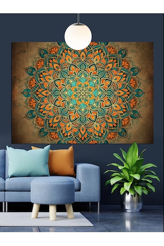Karmaşık Geometrik Mandala Desenli Sanat Dekoratif Kanvas - Mdf Ahşap Tablo