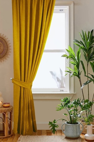 Home Color Home Koyu Sarı Petek Kadife Dokulu Fon Perde Düz Dikişli Ekstrafor Büzgü 1.sınıf Kalite Diğer