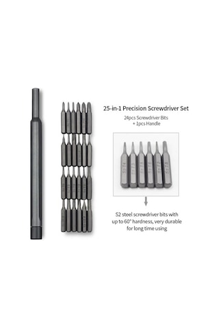 Novahub 25'li Çok Amaçlı Tornavida Seti - Manyetik Uçlu, Taşınabilir - Telefon, Laptop, Saat Tamiri İçin