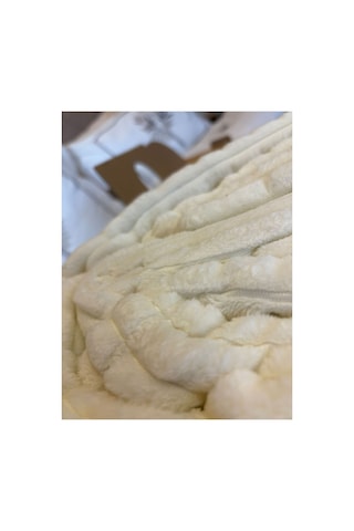 Gökse Home Merinos Modern Line 3 Parça Çift Kişilik Battaniye Seti Krem
