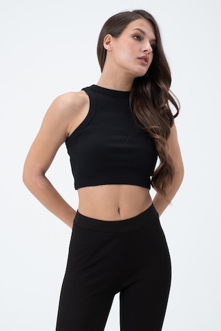 Quhox Kadın Kaşkorse Crop Atlet Siyah