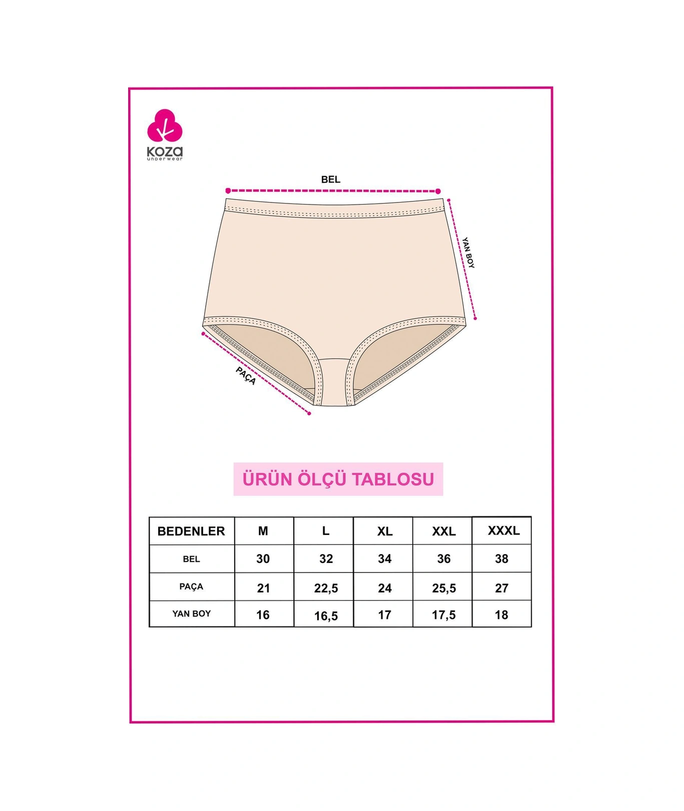 Kadın 5'li Likralı Ekstra Yüksek Bel Külot Ko5305ktl L