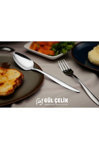 Çatal Kaşık Seti 60 Parça 12 Kişilik Sivri Model 18/0 Kalite Çelik