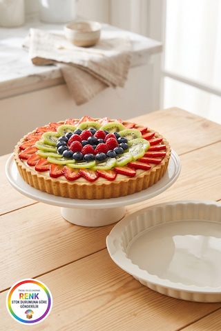 Tırtıklı Kenarlı Silikon Turta Kalıbı Xl Kulplu Esnek Kolay Çıkan Tart Ve Kiş İçin 26 Cm Çok Renkli