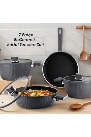 Lines L5090 İndüksiyonlu-bioseramik Kristal 7 Parça Tencere Seti