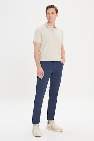 AC&Co / Altınyıldız Classics Erkek Lacı Slim Fit Dar Kesim 5 Cep Armürlü Esnek Pantolon Lacivert
