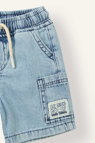 Defacto Beli Lastikli Ve Bağcıklı Yama Cepli Jean Şort Erkek Bebek H8186a526hsnm39 Mavi-nm39