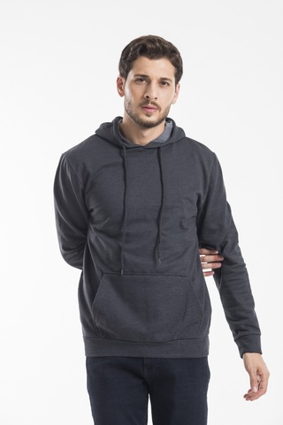 Süperlife Erkek Kapşonlu Regular Fit İnce Sweatshirt Spr 20k55 Antrasit