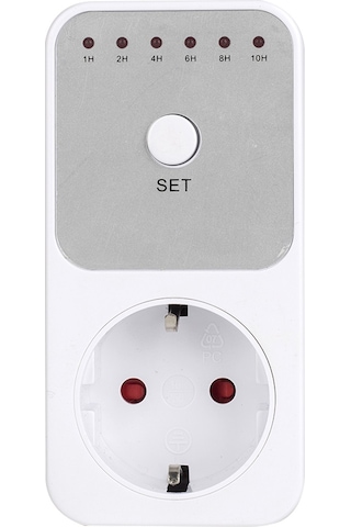 Konesam Eu Standartlı Zamanlayıcı Prizi - 1-10 Saat Arası Otomatik Kapatma, Pil İçeren, Enerji Tasarrufu, Ev Aletleri İçin Topraklı Priz