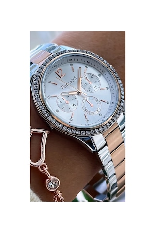Ferrucci Fc06995 Rosegold Çelik Taşlı Şık Kadın Kol Saat+bileklik