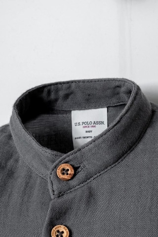 U.S. Polo Assn. Erkek Bebek 2 Li Şort Gömlek Takım Koyu Gri-2256 gri