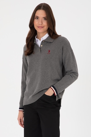 U.s. Polo Assn. Kadın Gri Melanj Kazak /triko 50314707-vr086