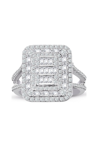 1.50 Ct Baget Pırlanta Modern Tasarım Yüzük