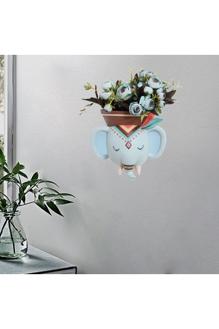 Suntek Magideal Etnik Hayvan Kafası Duvar Ekici Asılı Pot Reçine Fil