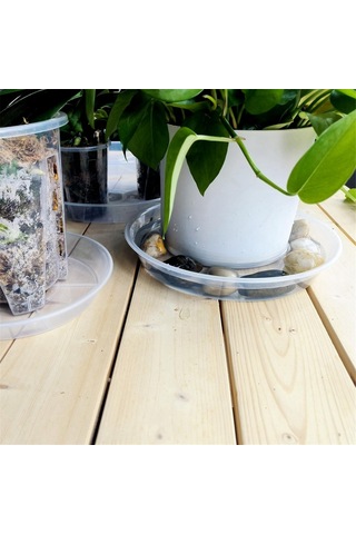 Lemestar 4 Adet 30 Cm Çap Şeffaf Plastik Bitki Tablası - Su Ve Toprak Sızıntısını Toplar, Dış Ve İç Kullanım Uygun, Uv Dayanıklı, Zeminleri Korur