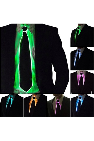 Ranyeek Led Işıklı Parti Kravatı - Bar Atmosfer Gereci, Tamamen Ayarlanabilir, Poliester, Yeşil Pil Dahil Değil Diğer