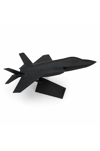 30 Cm Siyah Modern Jet Uçağı Dekoratif Masaüstü Biblo Teknolojik Tasarımlı Uçak Maketi Ofis Ve Oyun Odası Dekoru