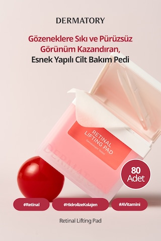 Gözeneklere Sıkı Görünüm Sunan Esnek Yapılı Cilt Bakım Pedi Dermatory Retinal Lifting Ampoule Pad