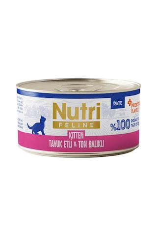 Nutri Feline Kitten Pate 70gr Pate Tavuk Etli Ton Balıklı 6adet Yaş Yavru Kedi Maması