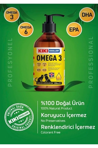 Kiki Excellent Omega 3 Kedi Ve Köpek İçin Balık Yağı 250 Ml