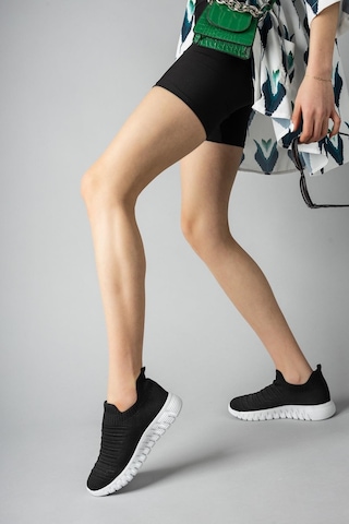 Nesil Shoes Dvm 505 Siyah Beyaz Triko Kadın Sneakers Beyaz - Siyah