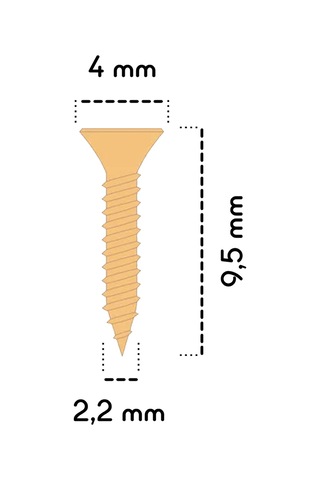 100 Adet 9,5 mm Mini Hobi Vidası  Sarı