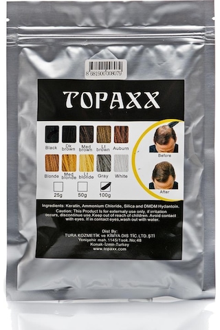 Topaxx 100 Gr Ekonomik Saç Fiberi Topik Tozu Topaxx 100 Gr Ekonomik Saç Fiberi Topik Tozu