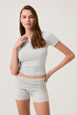 Los Ojos Gri Katlanabilir Bel Detaylı Şort Lounge Shorts Gri Gri